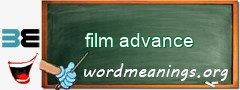 WordMeaning blackboard for film advance